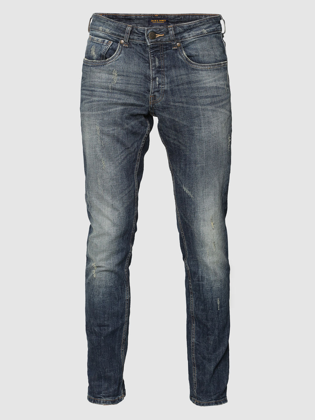 Blue Distressed Glenn Slim Fit Jeans