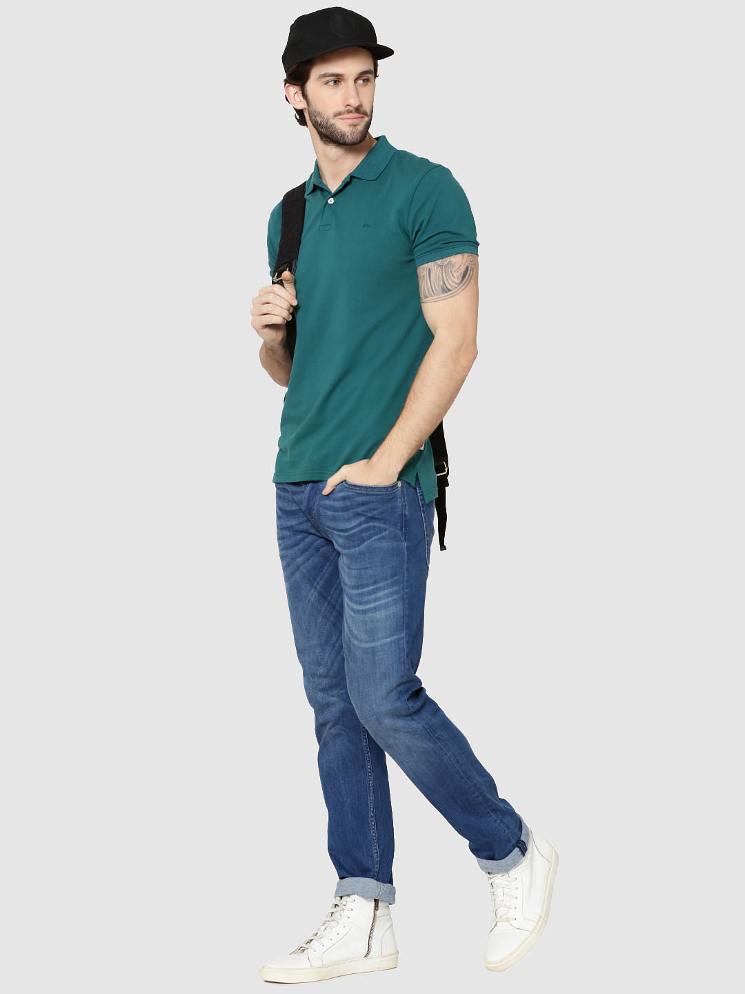 Green Polo Neck T-Shirt