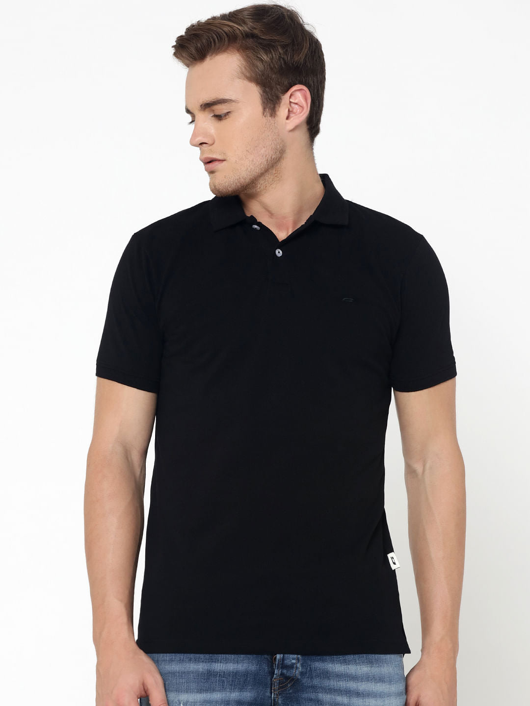 Black Polo Neck T-Shirt