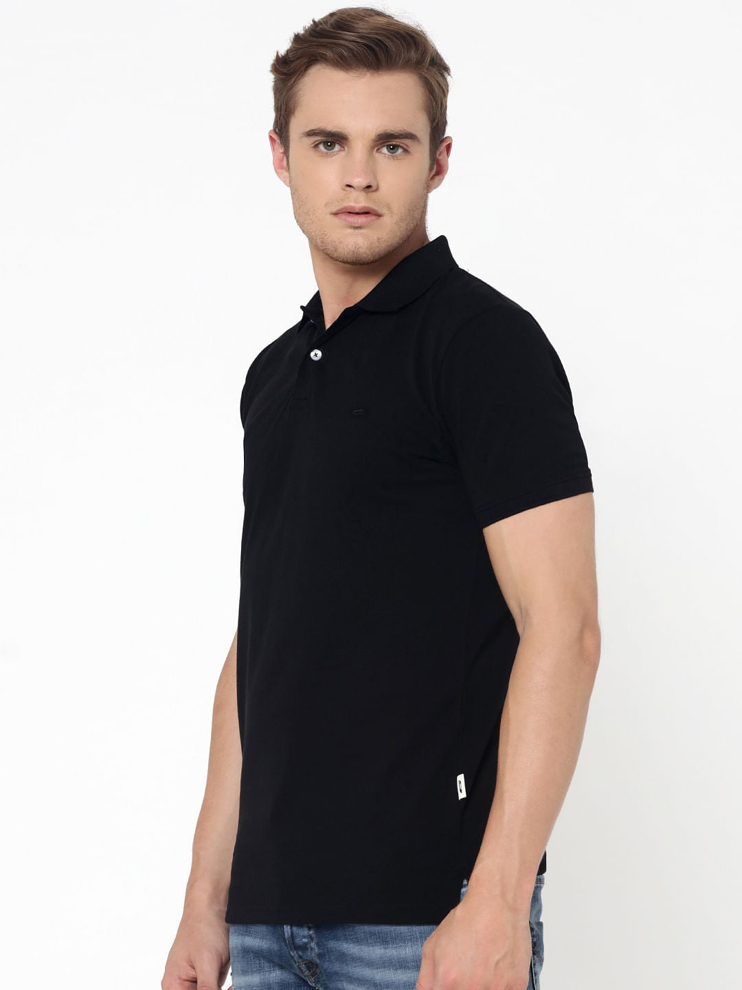 Black Polo Neck T-Shirt