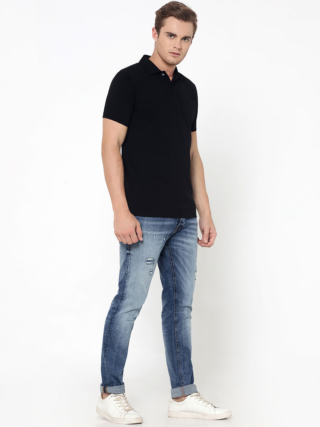Black Polo Neck T-Shirt