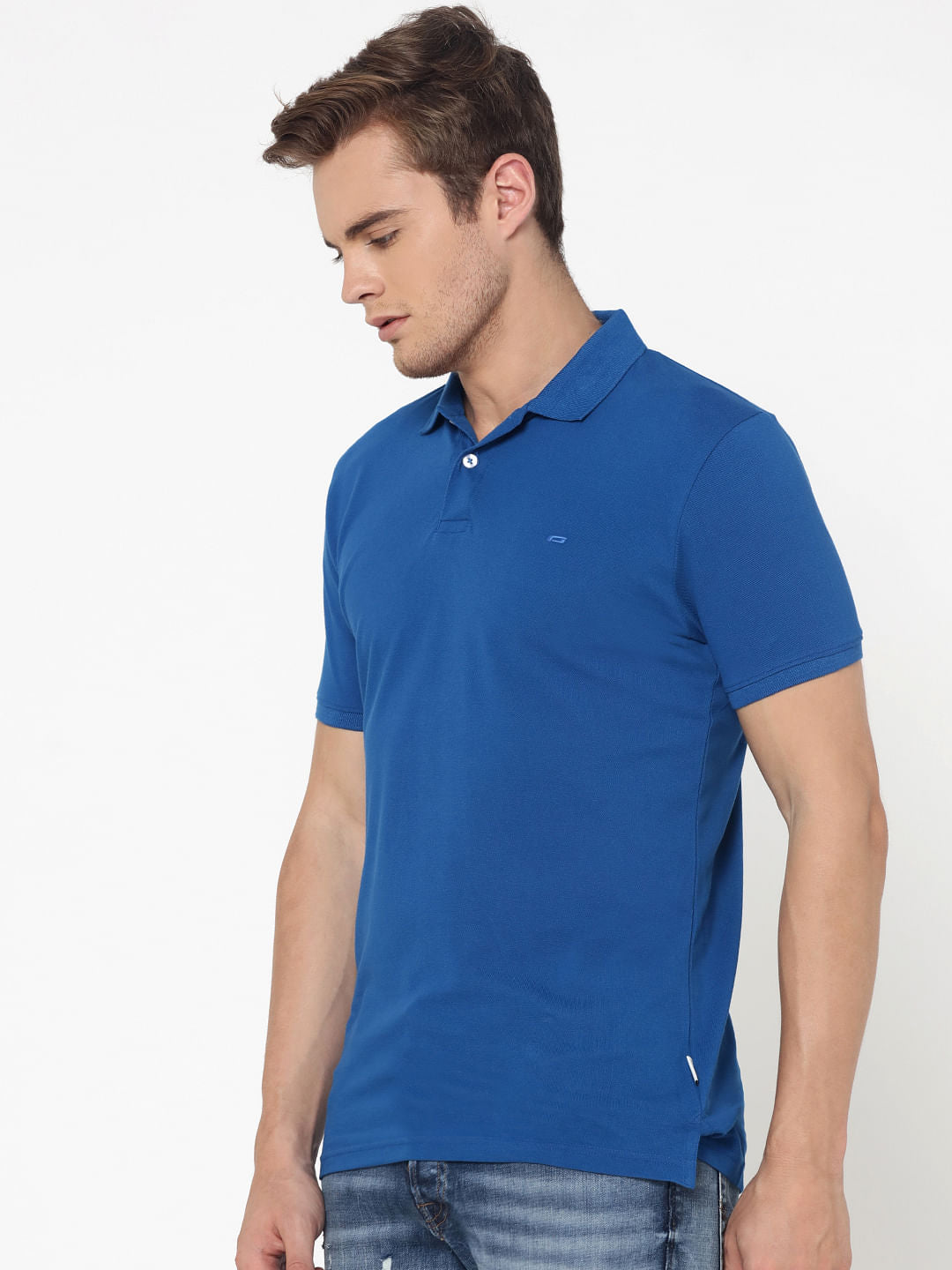 Blue Polo Neck T-Shirt