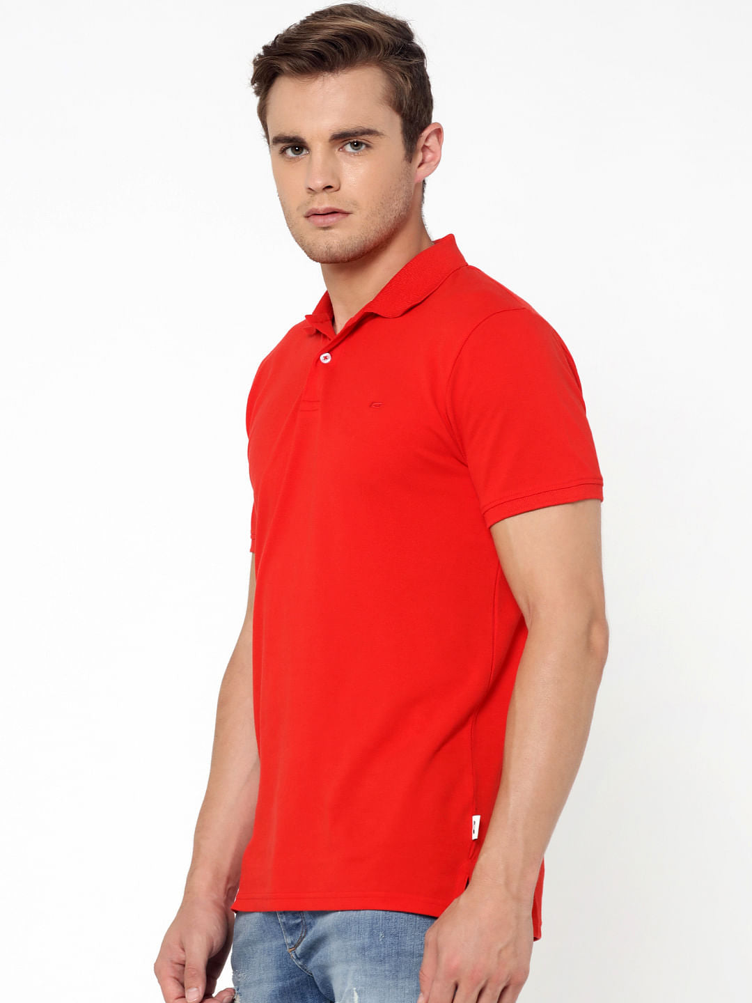 Bright Red Polo Neck T-Shirt