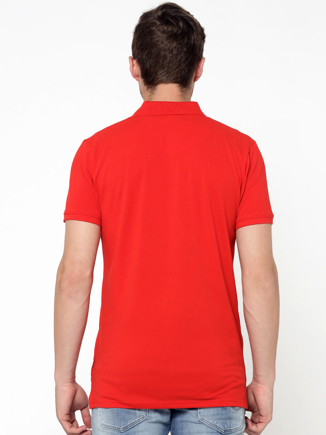 Bright Red Polo Neck T-Shirt