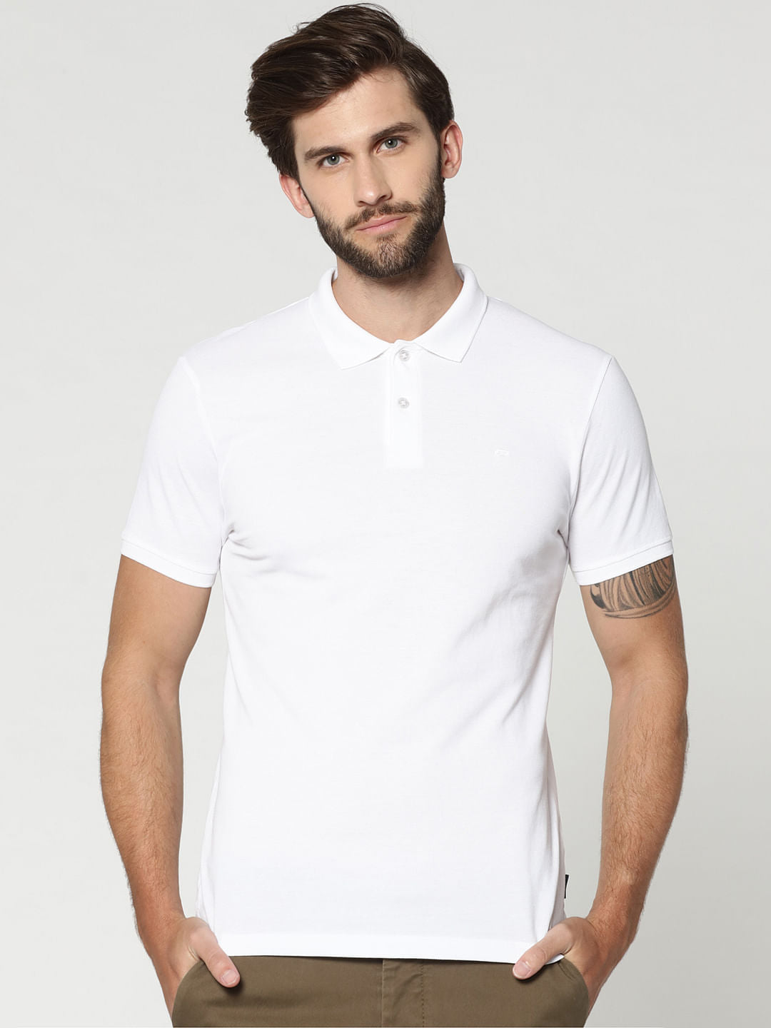 White Polo T-Shirt - S