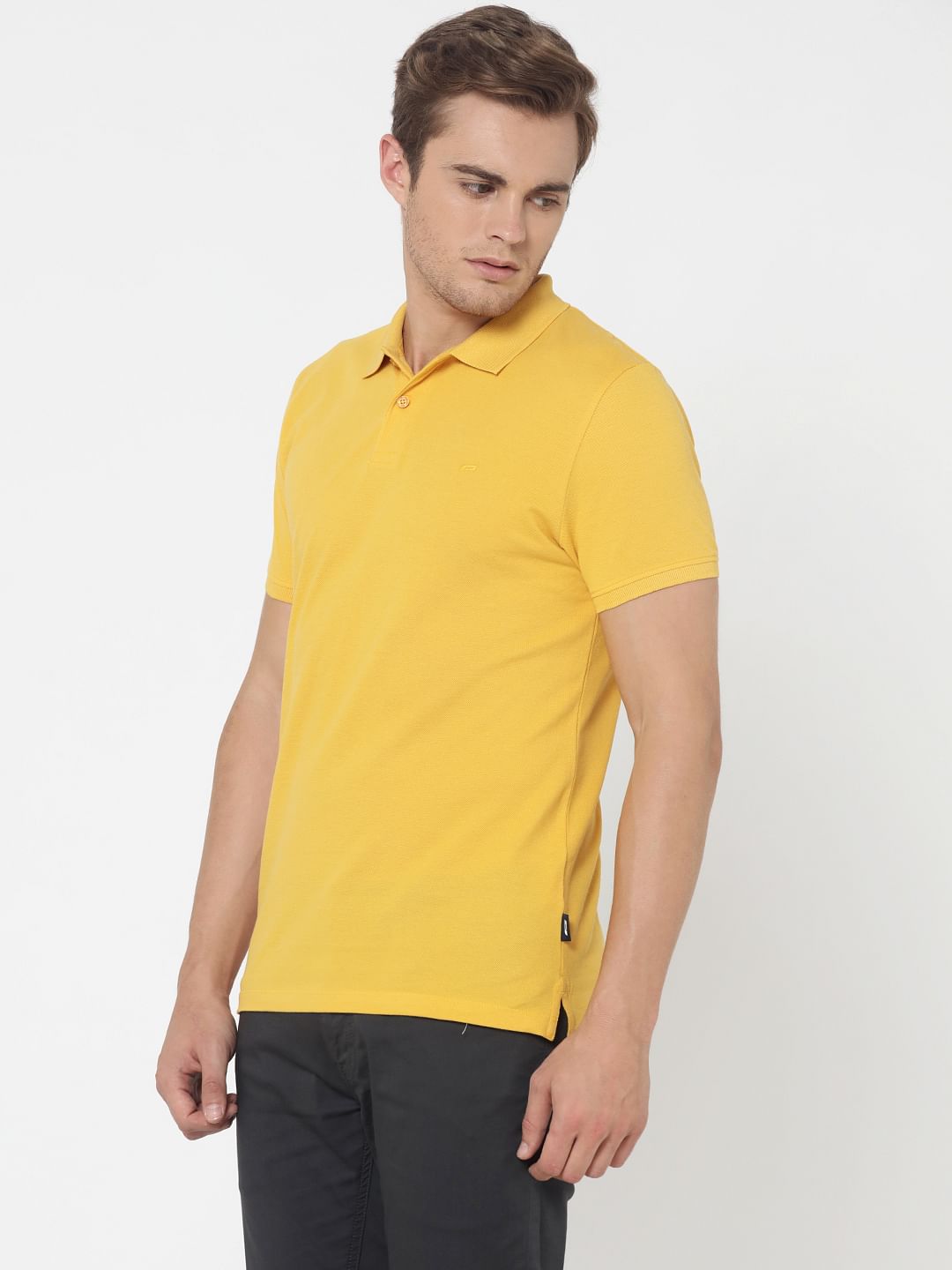 Yellow Polo Neck T-Shirt