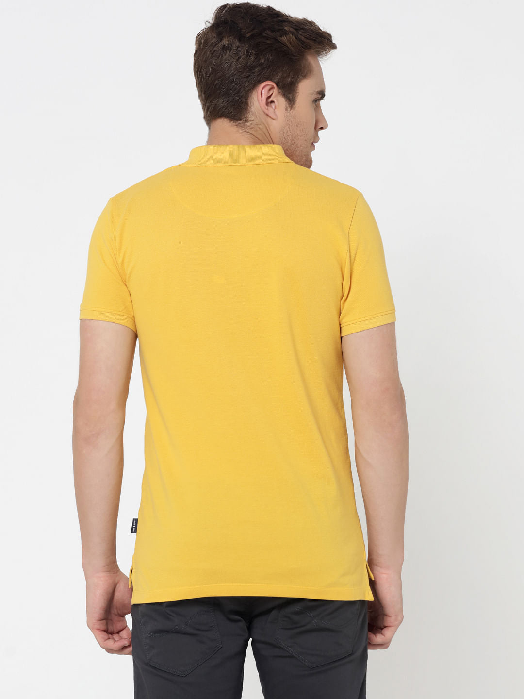 Yellow Polo Neck T-Shirt