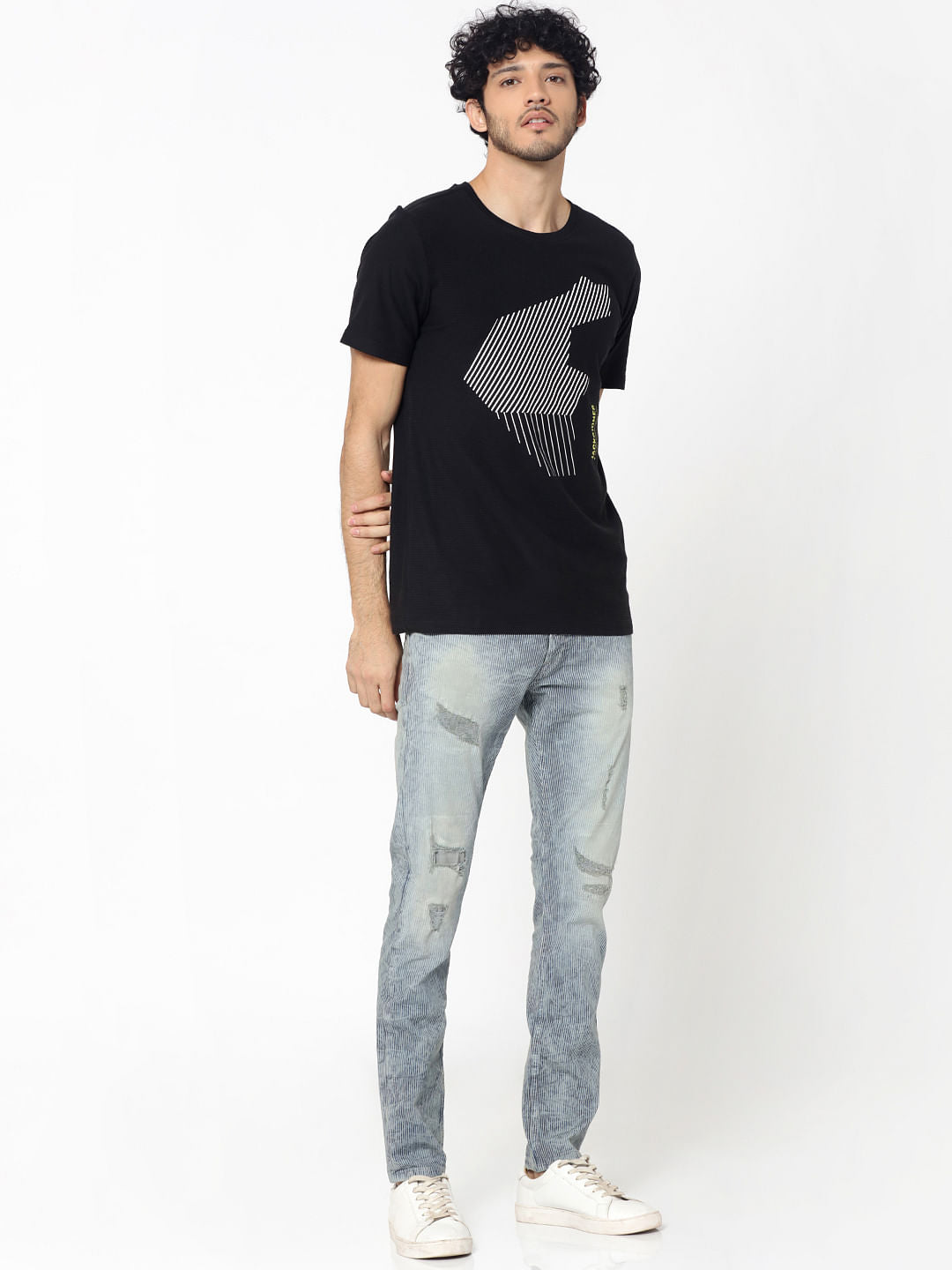 Blue Heavy Distressed Glenn Slim Jeans