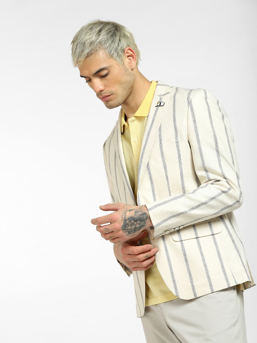 Yellow Polo Neck T-shirt - L
