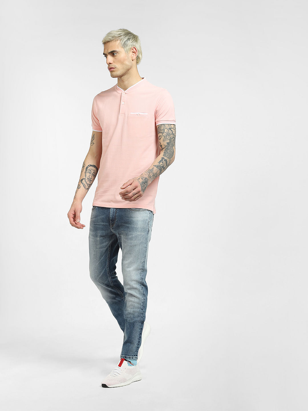 Pink Henley T-shirt