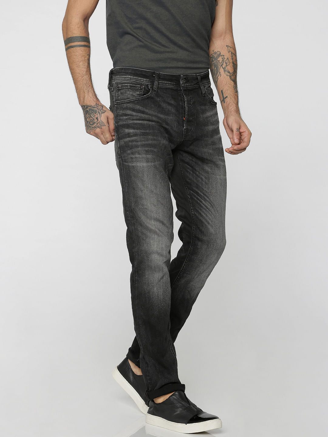 Black Faded Tim Anti Fit Jeans