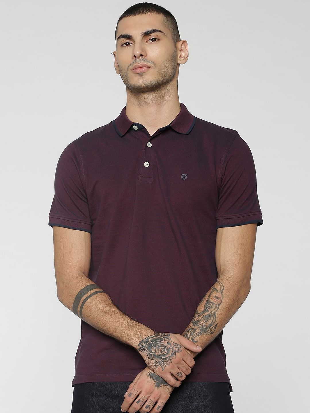 Burgundy Polo T-Shirt - S