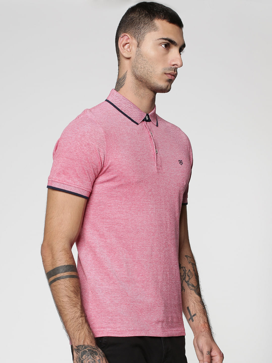 Red Polo Neck T-Shirt
