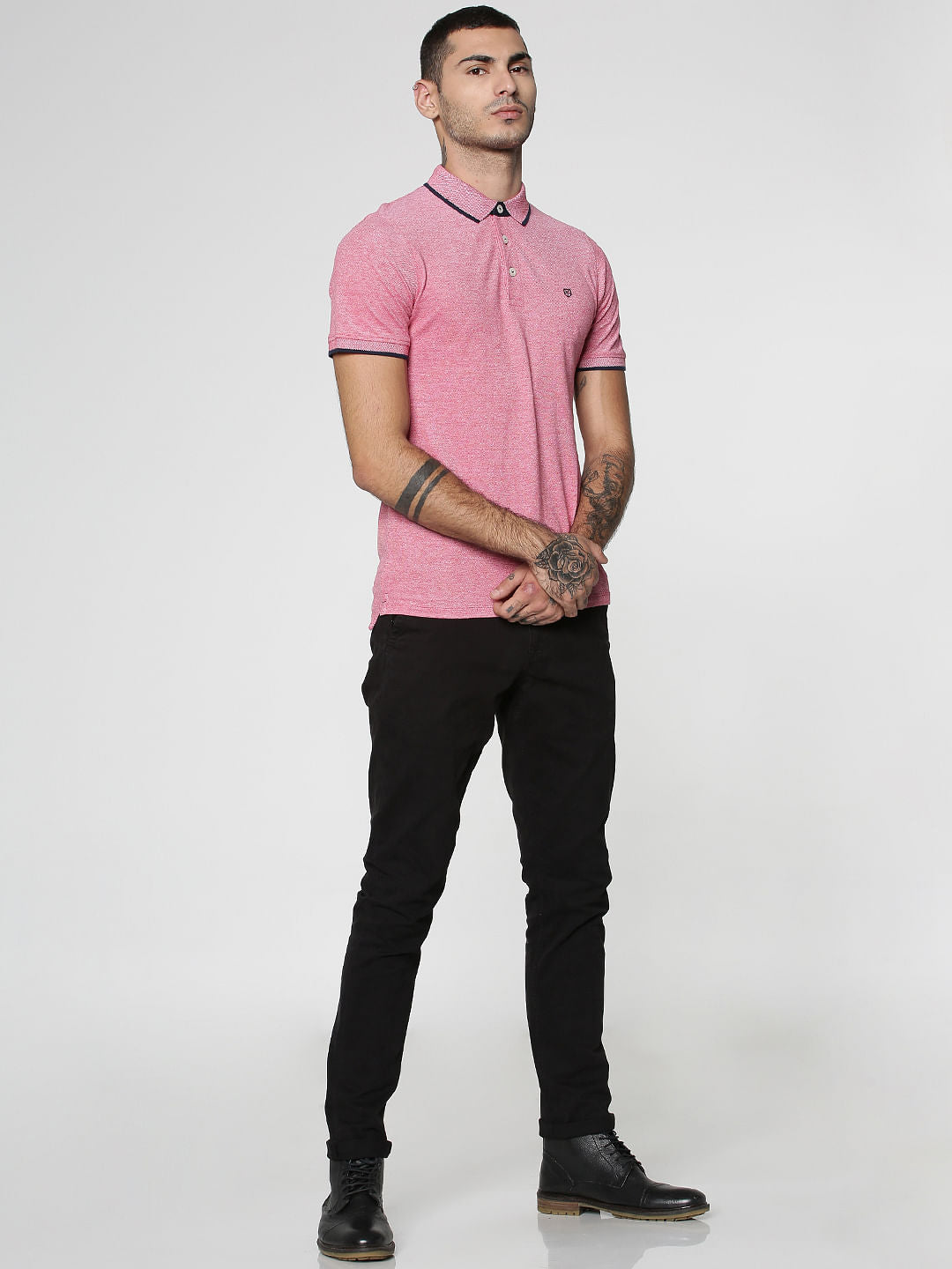Red Polo Neck T-Shirt