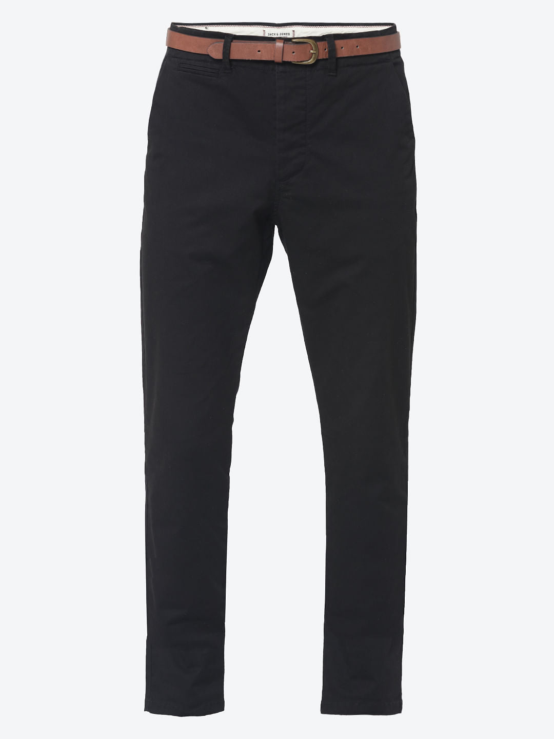 Black Mid Rise Slim Fit Chinos