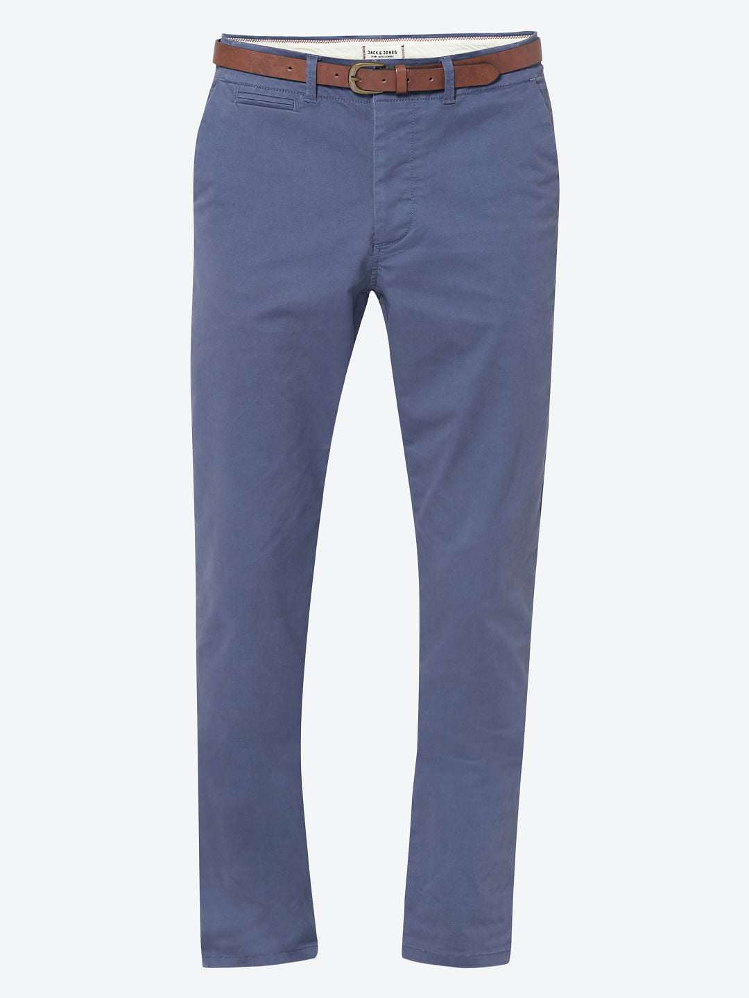 Blue Mid Rise Slim Fit Chinos
