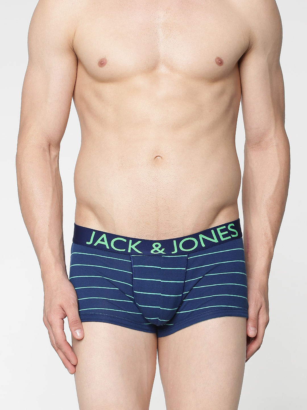 Blue Stripe Brazilian Trunks - S