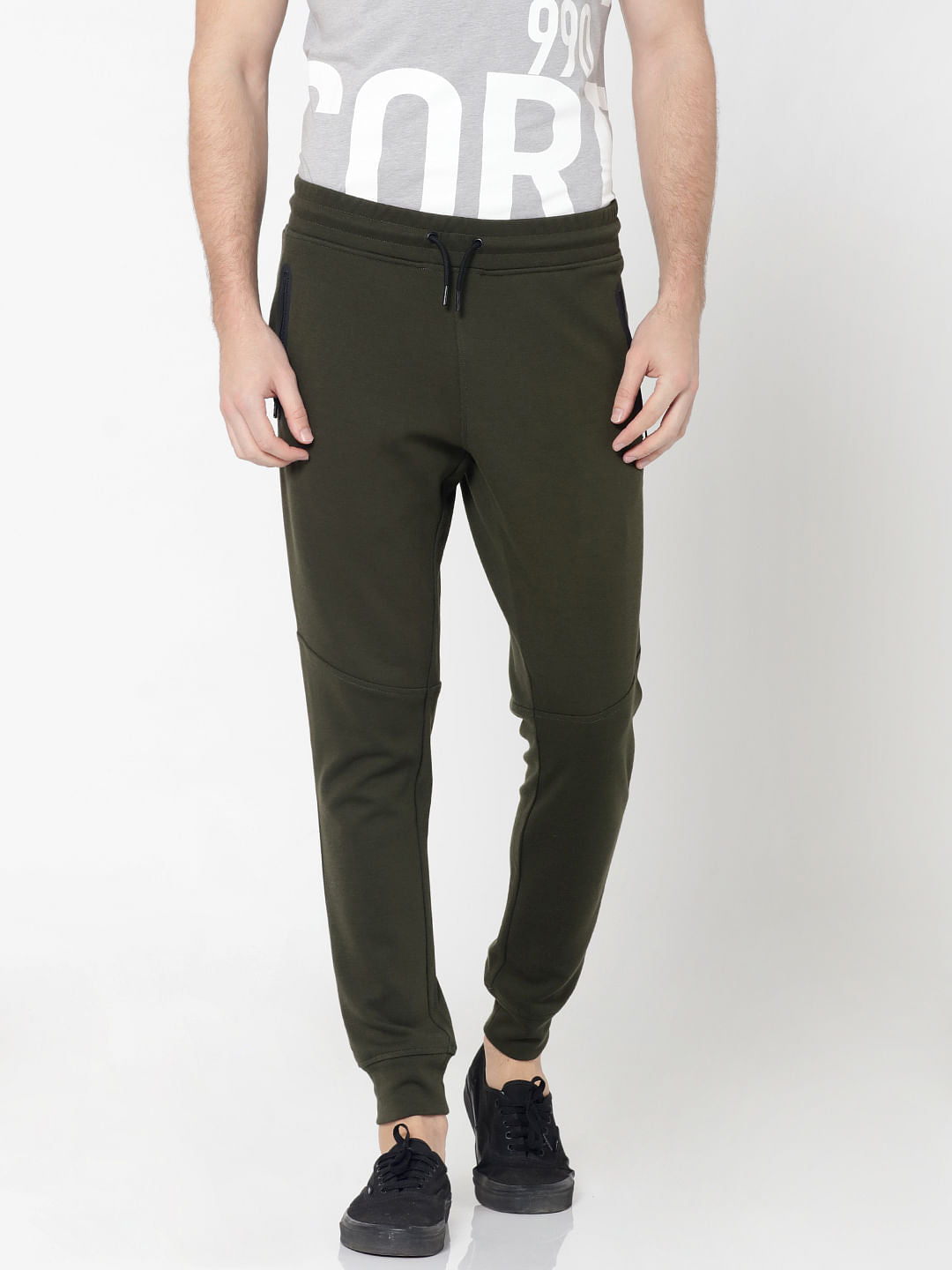 Olive Green Drawstring Sweatpants - S