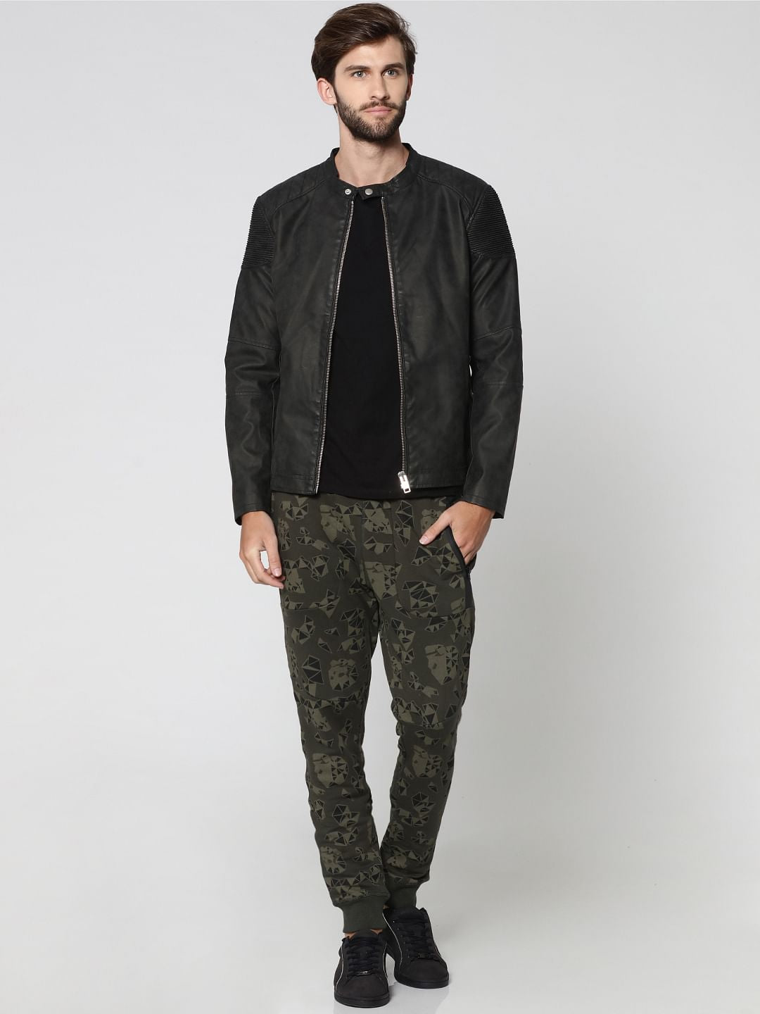 Olive Green Camo Print Sweatpants