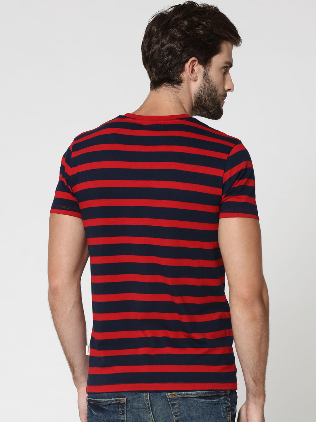 Red Striped Crew Neck T-Shirt