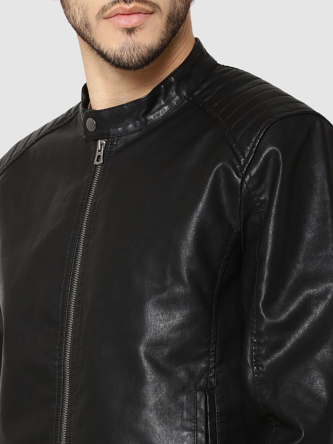 Black Pu Biker Jacket