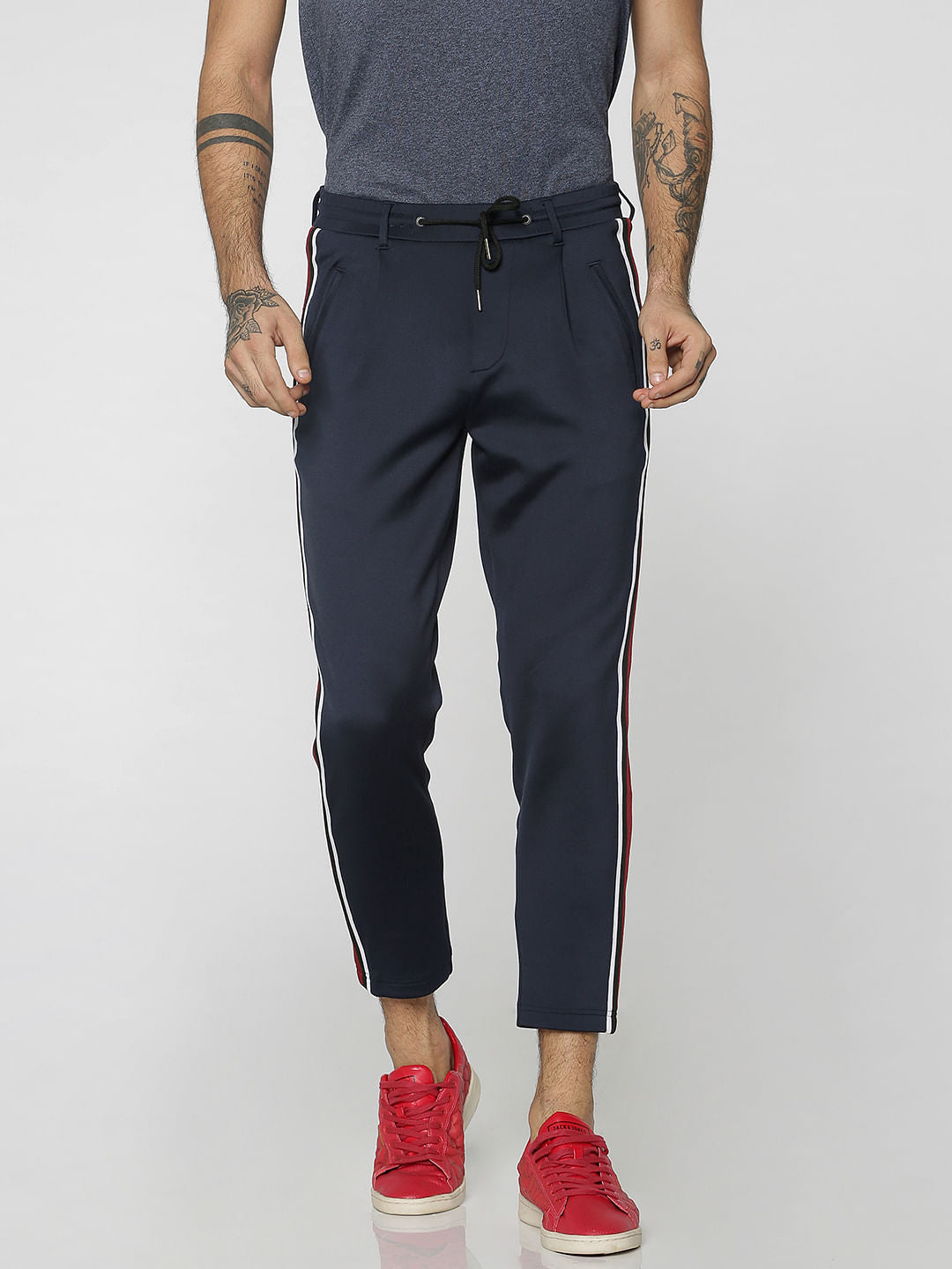 Blue Racer Striped Drawstring Pants - S
