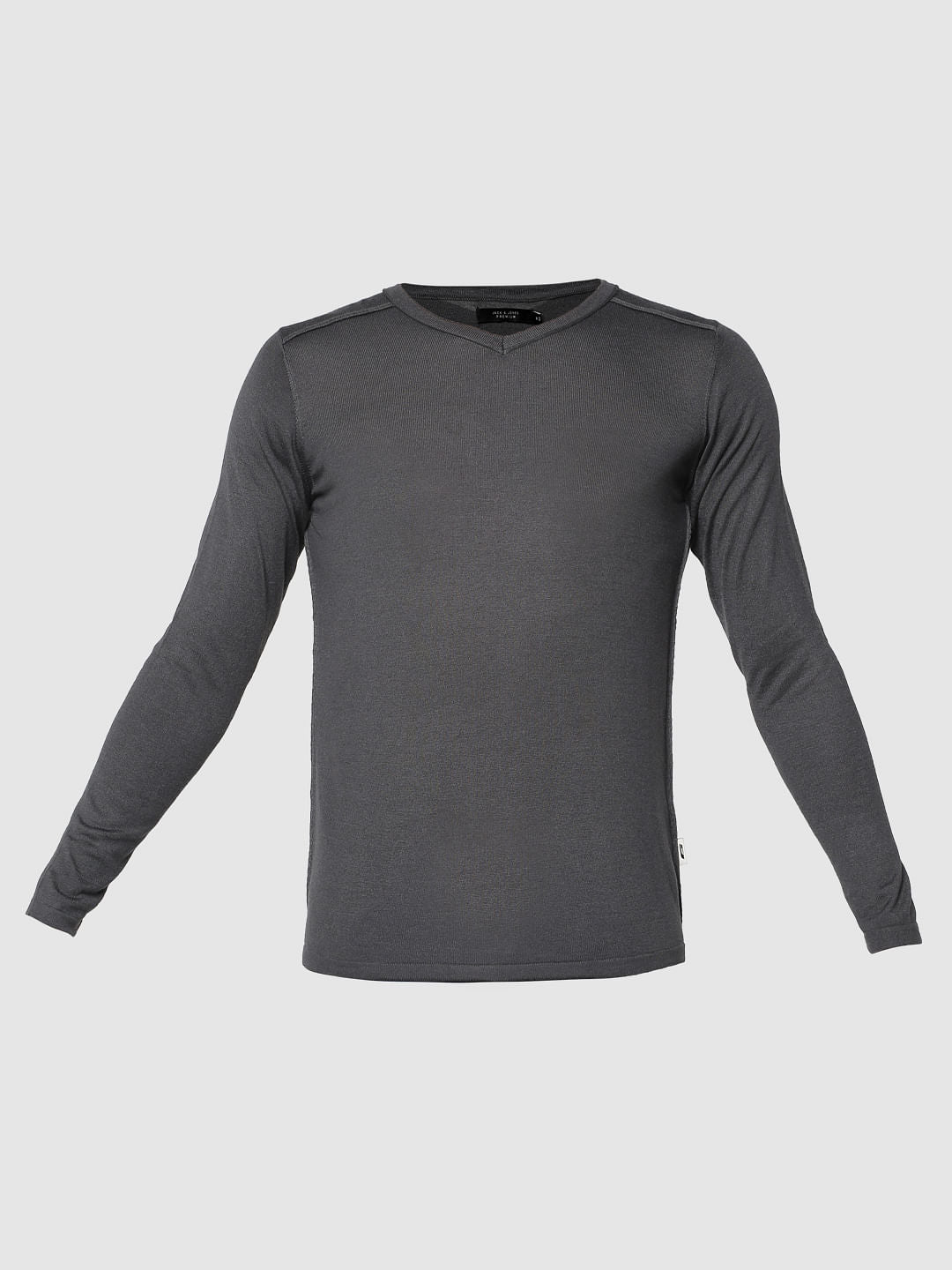 Grey V-Neck Sweatshirt