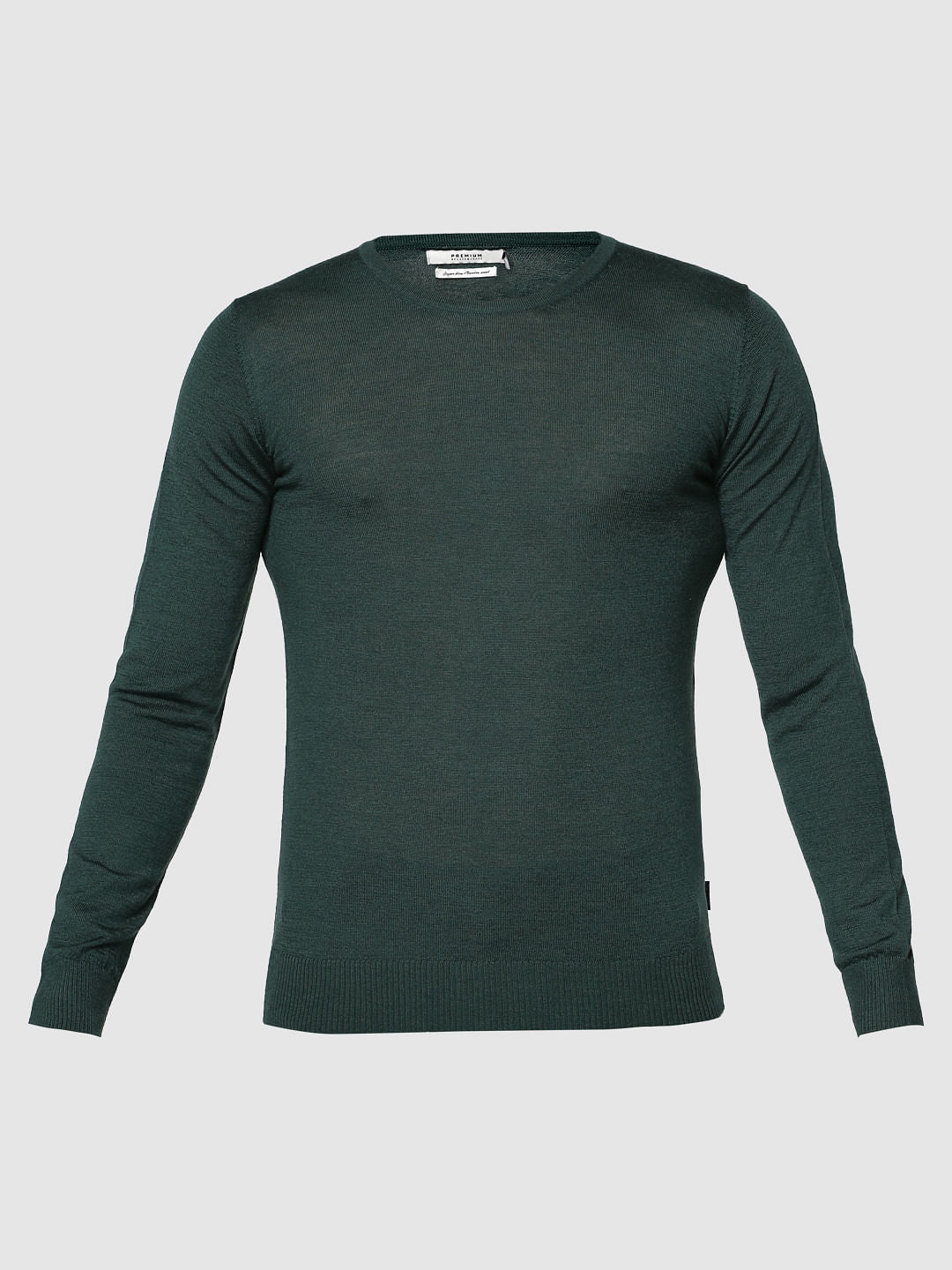 Green Knit Crew Neck Sweatshirt