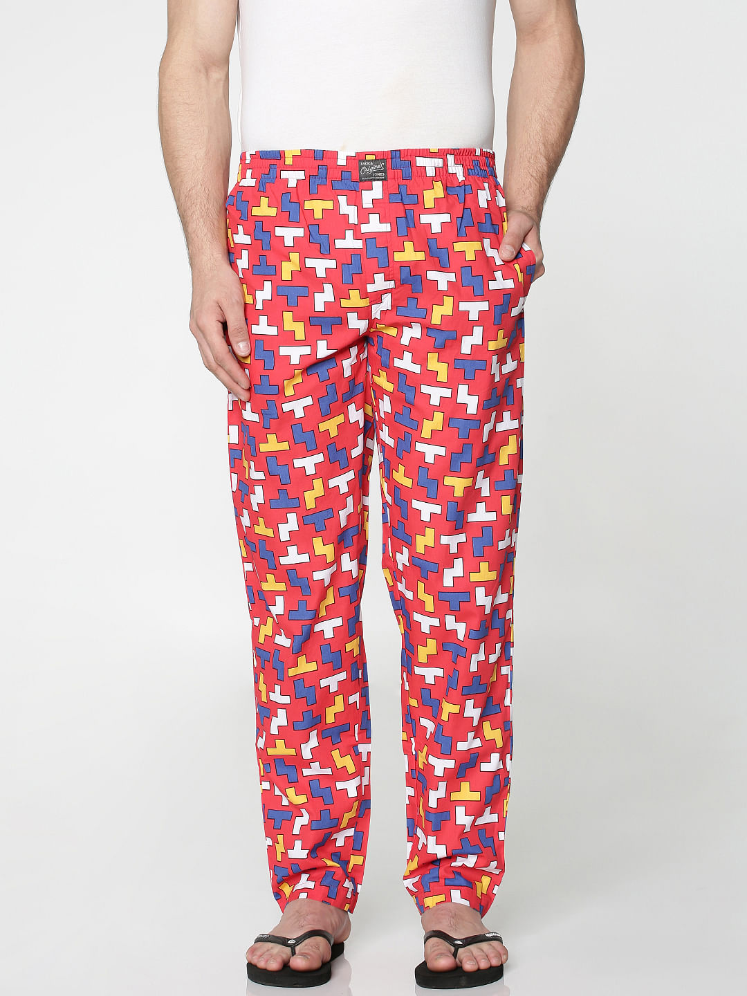 Red All Over Tetris Print Pyjama - S