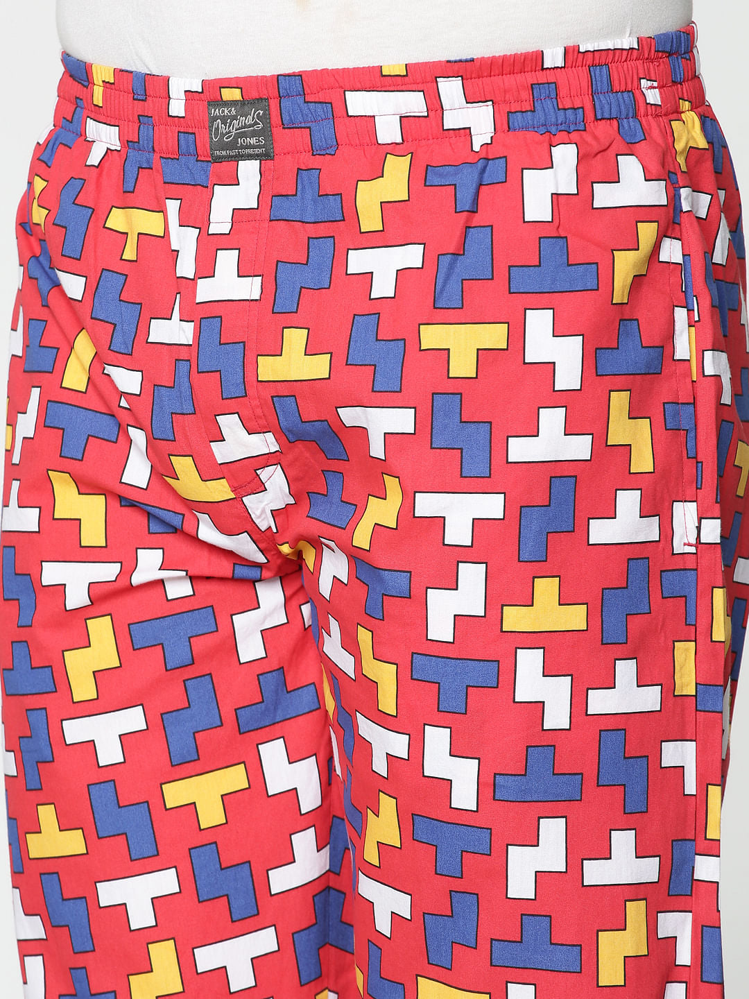 Red All Over Tetris Print Pyjama