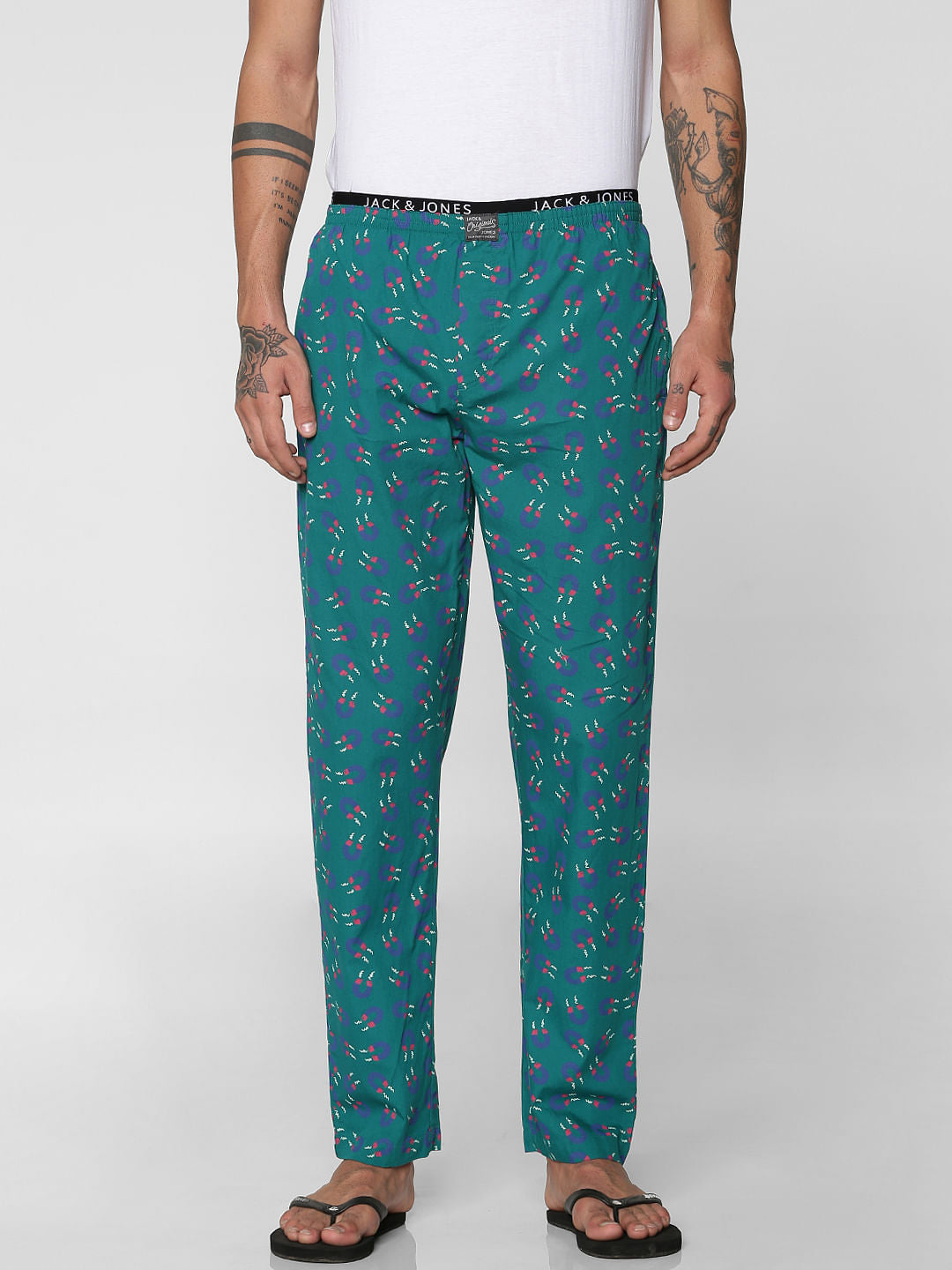 Green All Over Magnet Print Pyjama - S