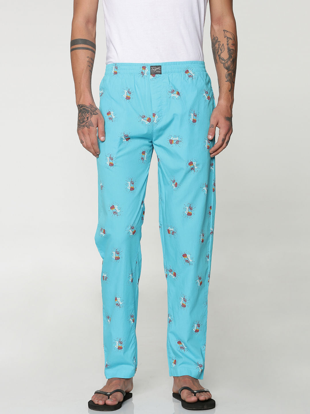 Blue All Over Graphic Print Pyjama - S
