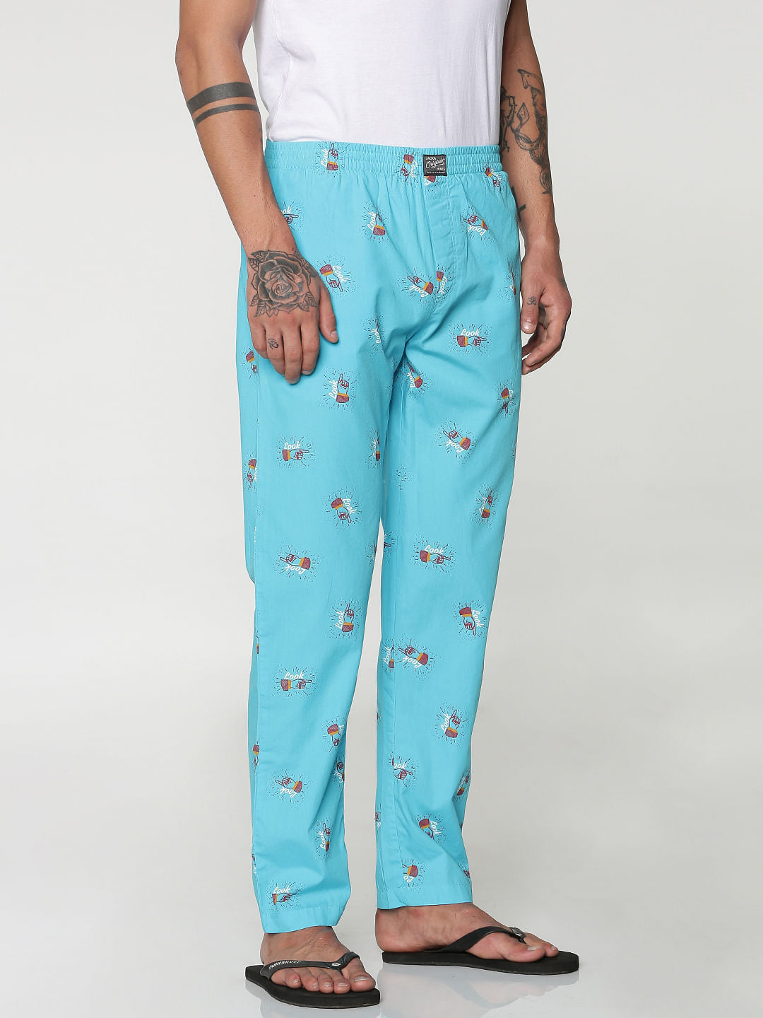 Blue All Over Graphic Print Pyjama