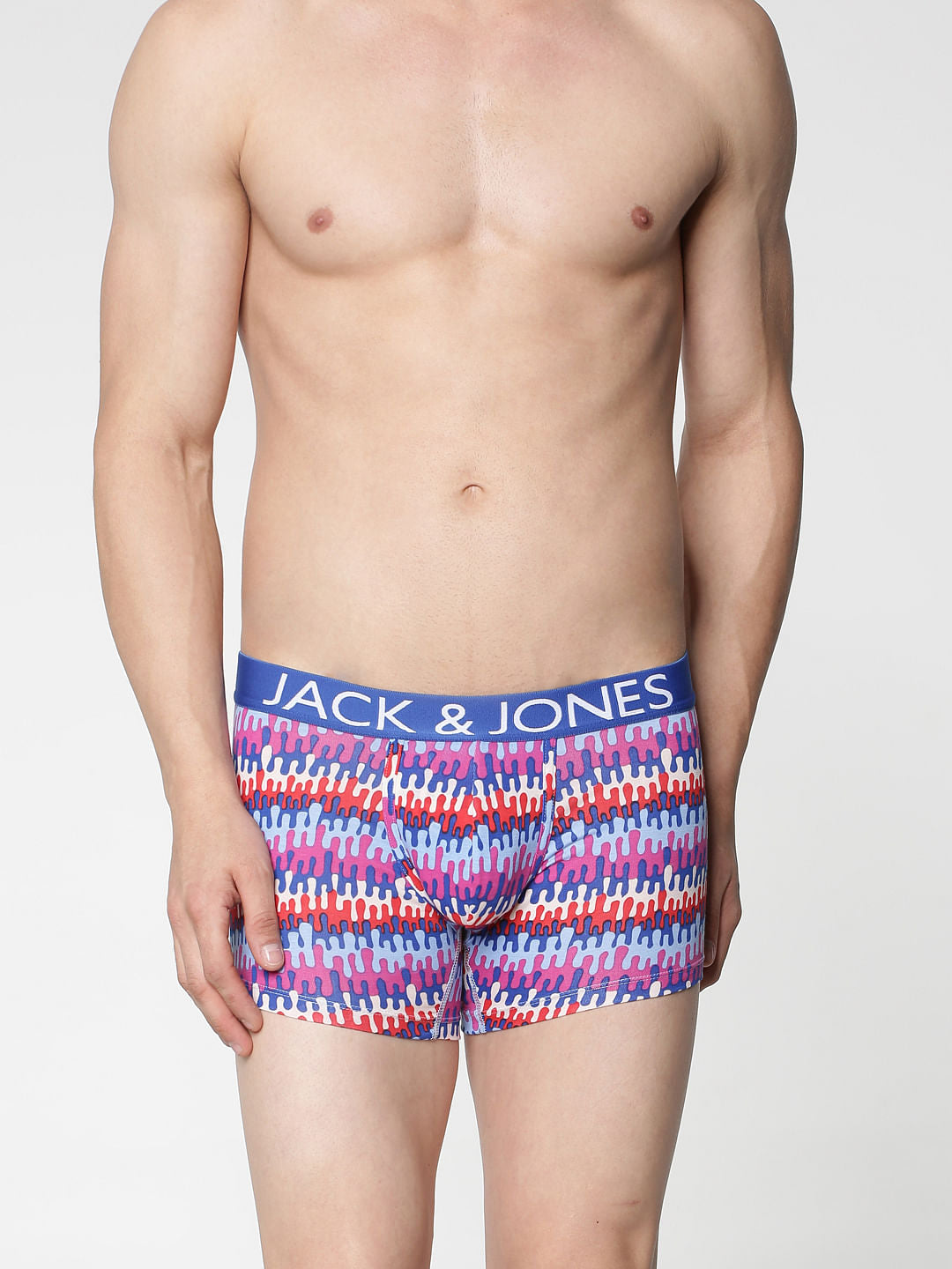 Maroon Colour Blocked Drip Stripe Brazilian Trunks - S