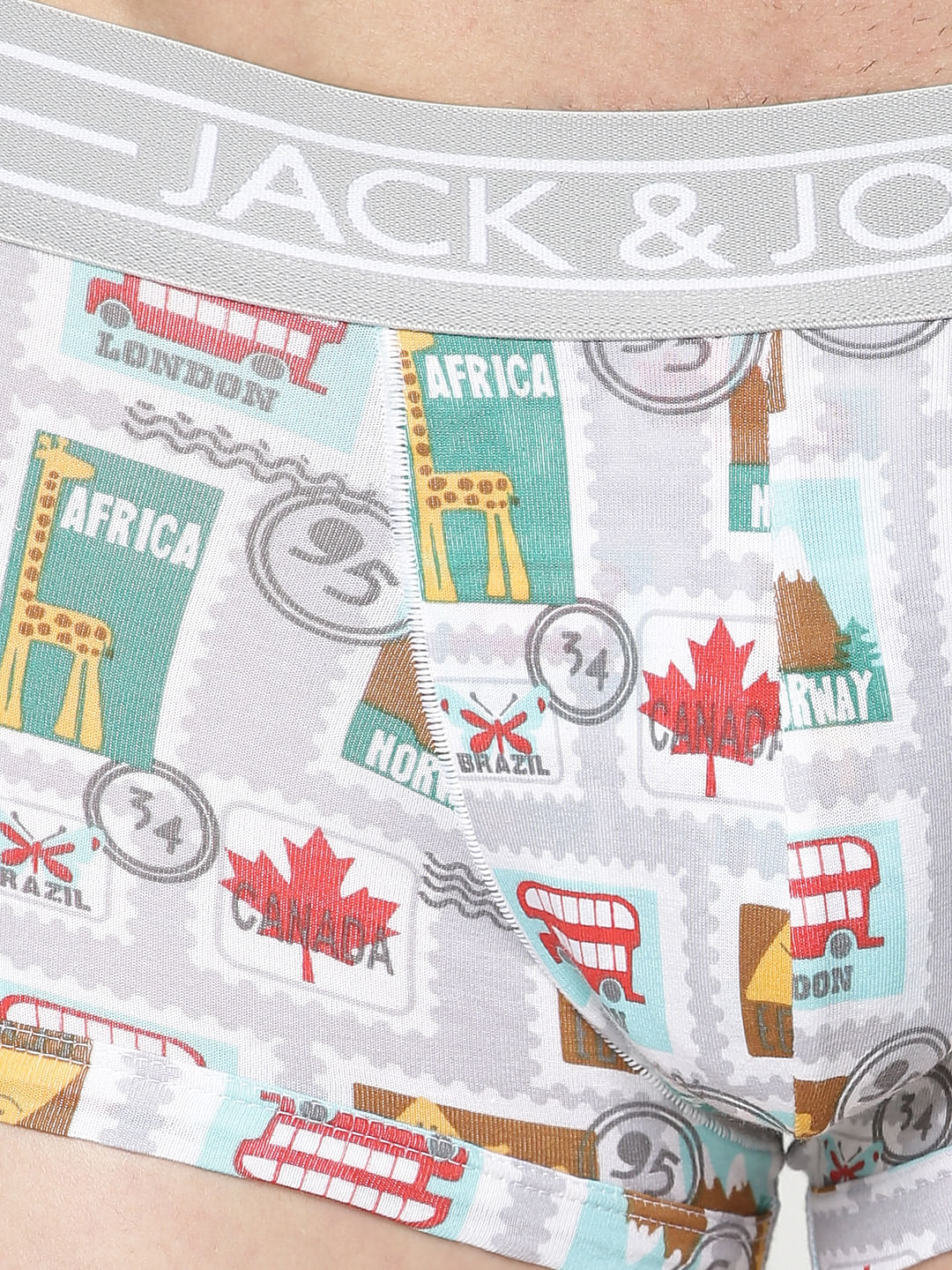 Light Blue All Over Stamp Print Brazilian Trunks