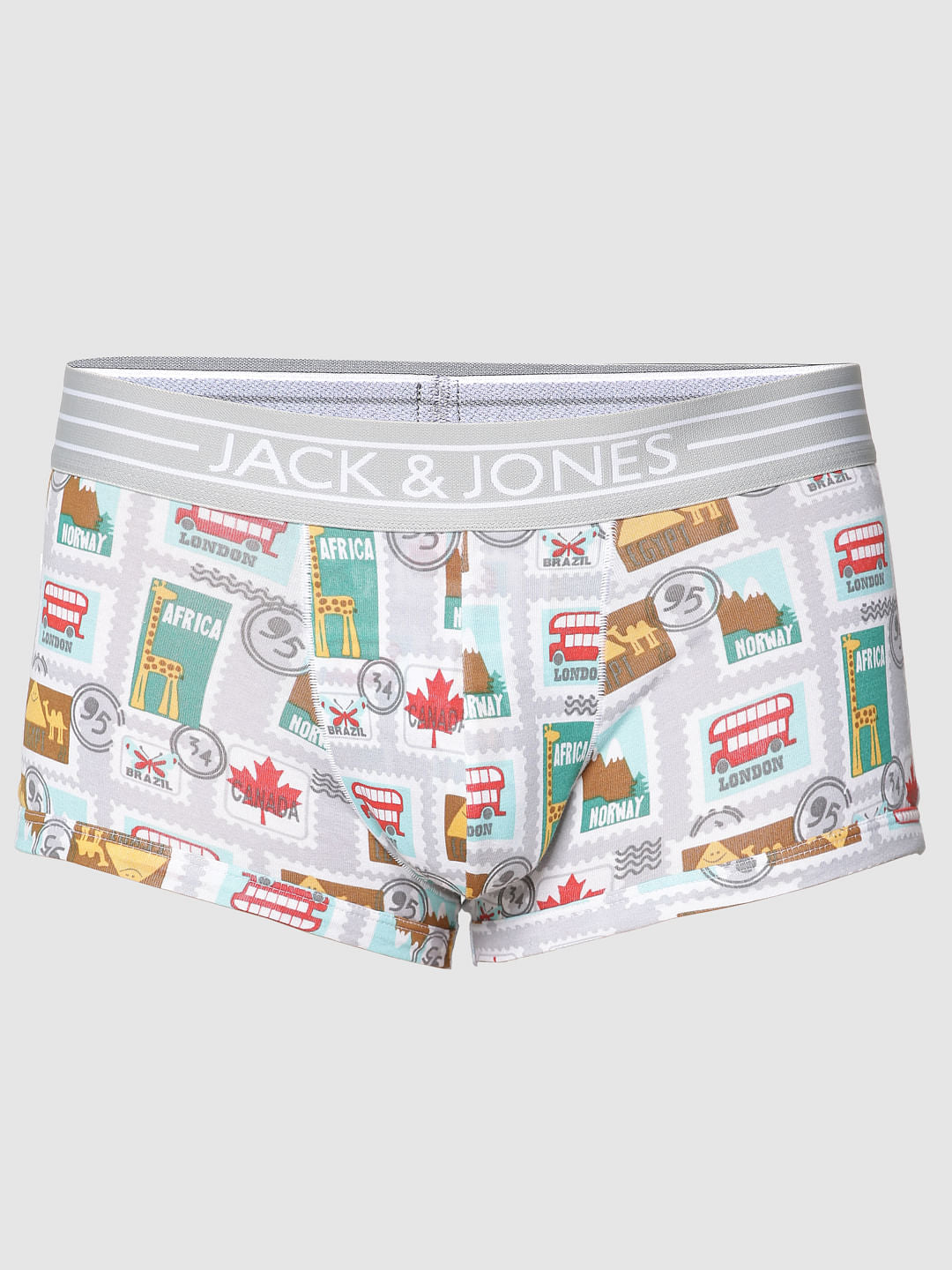 Light Blue All Over Stamp Print Brazilian Trunks