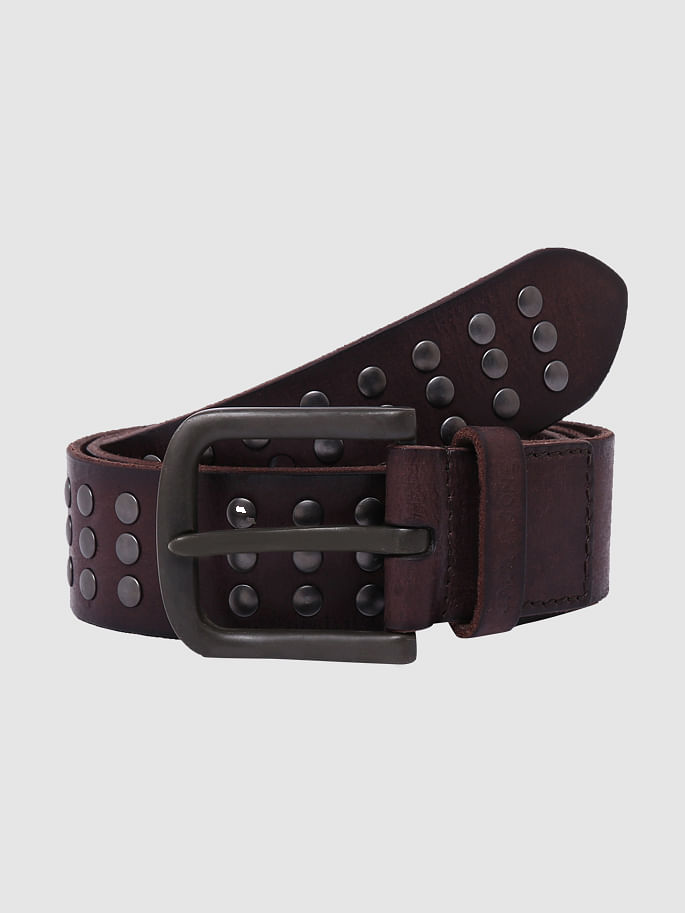 Chocolate Brown Studded Belt - 32