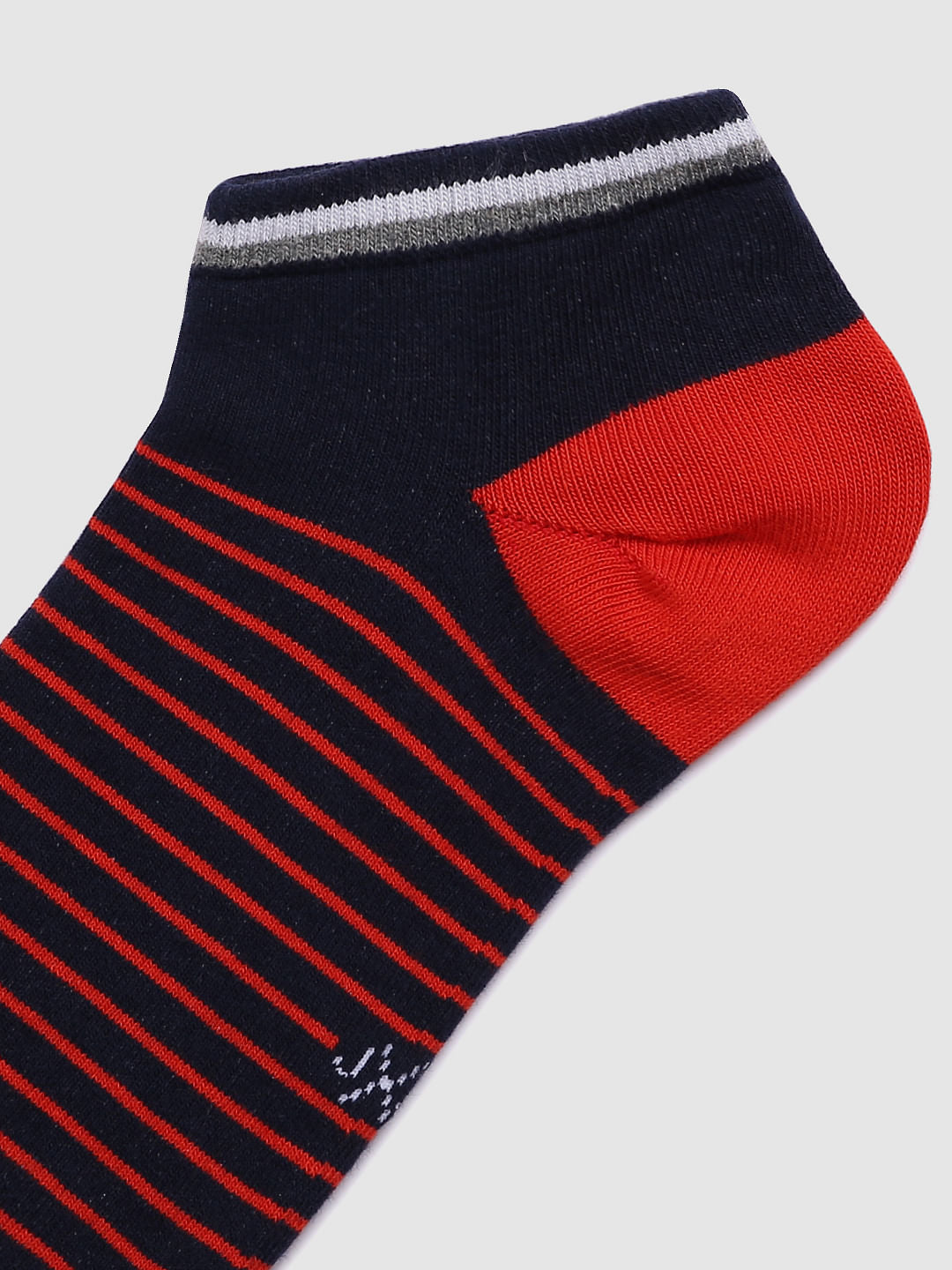 Red Striped Ankle Length Socks