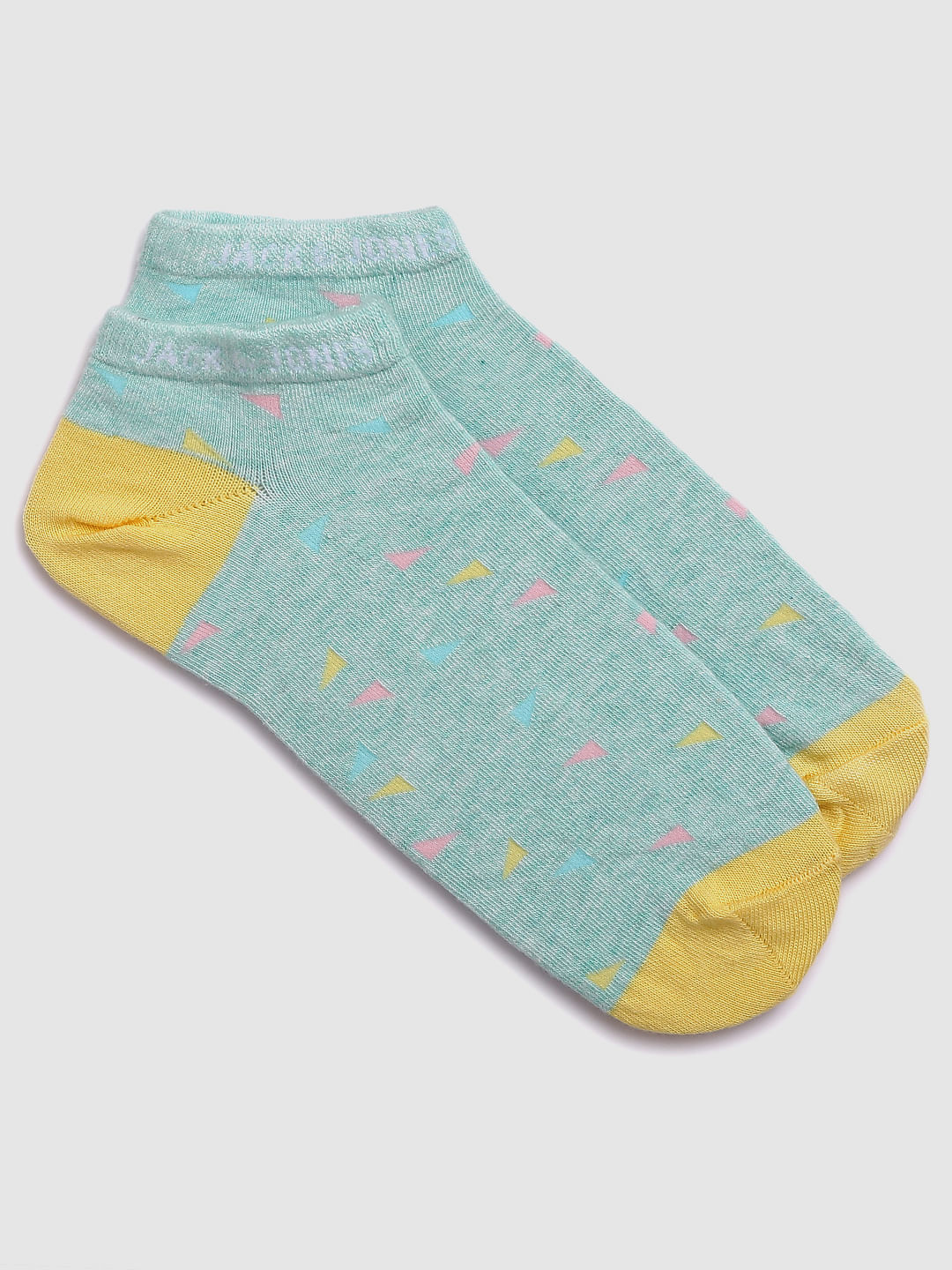 Yellow Printed Ankle Length Socks