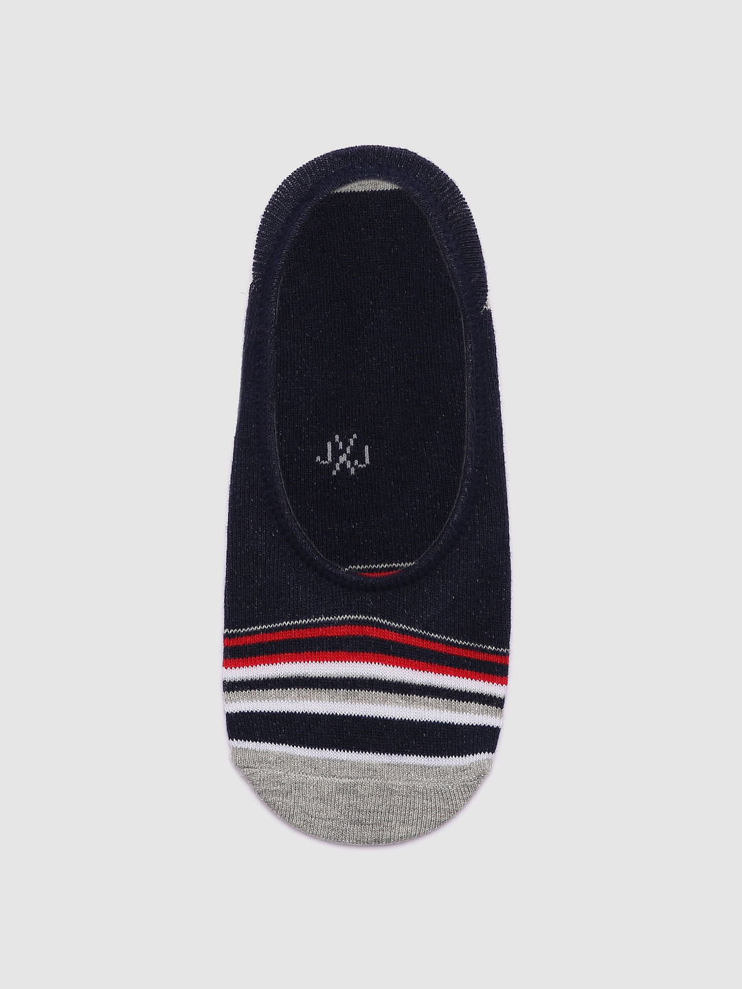 Blue Striped No Show Socks - ONE