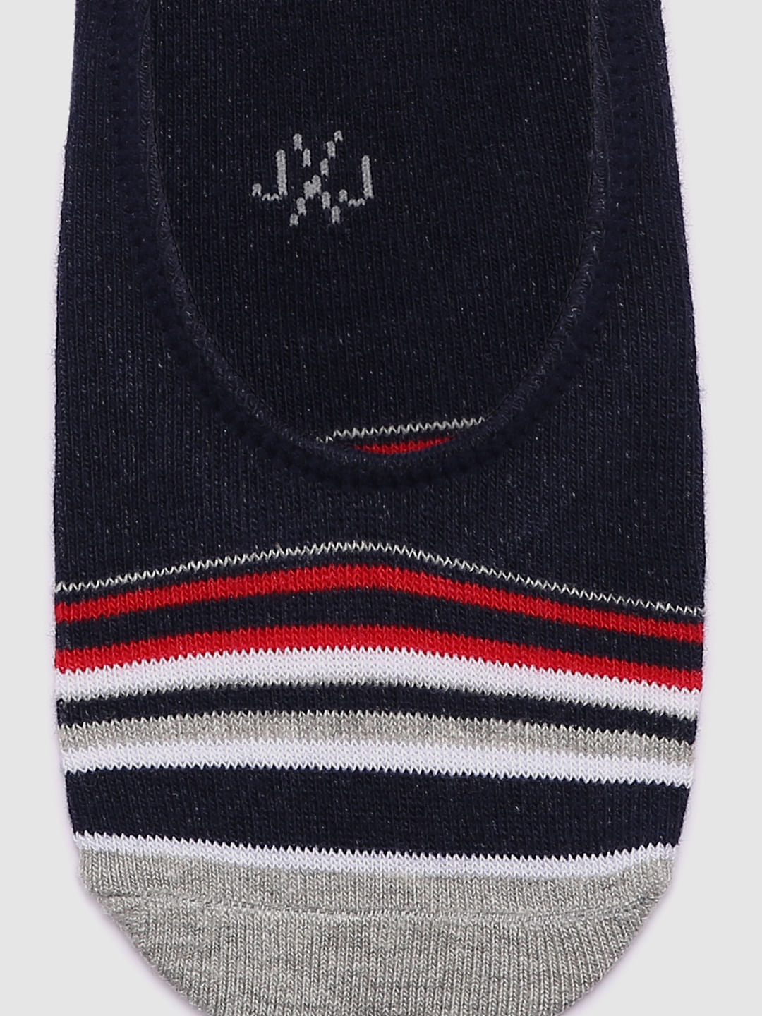 Blue Striped No Show Socks