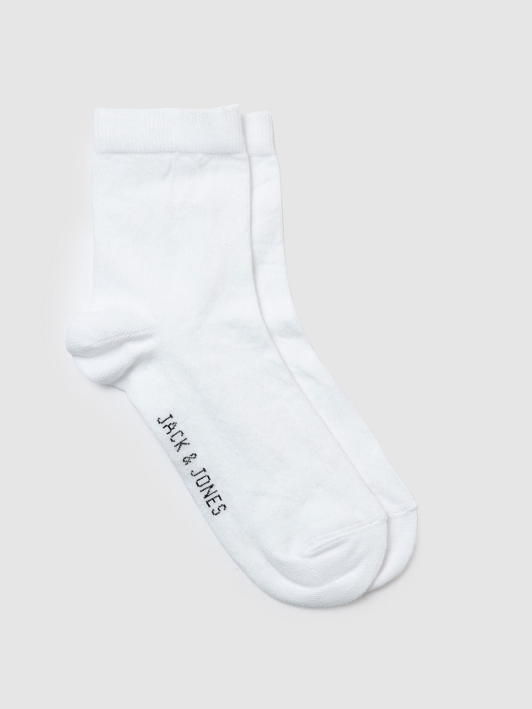 White Mid Calf Length Socks