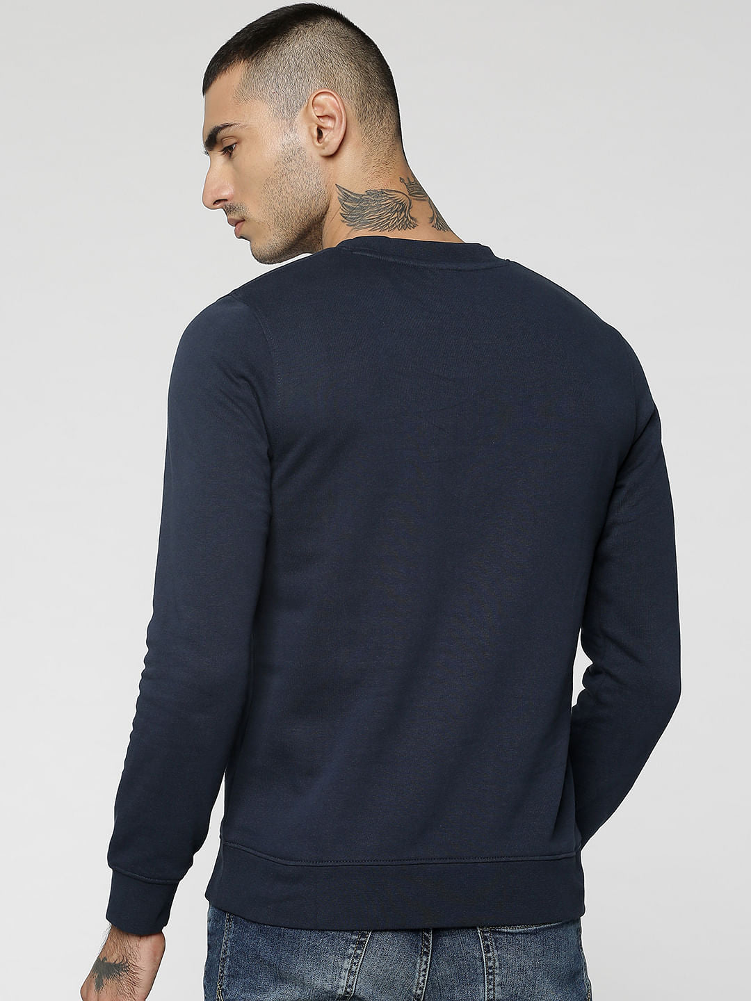 Dark Blue Colourblocked Sweatshirt