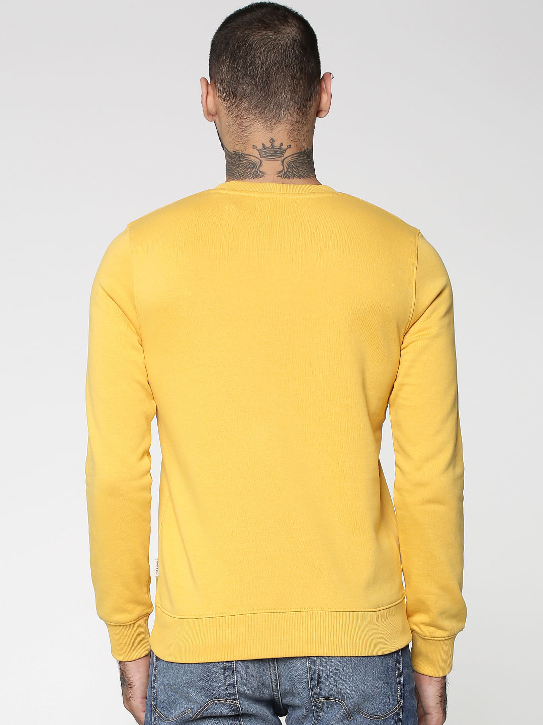 Yellow Graphic Print Crew Neck Sweatshirt