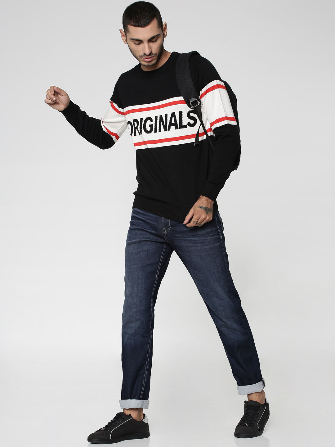 Black Logo Print Sweatshirt