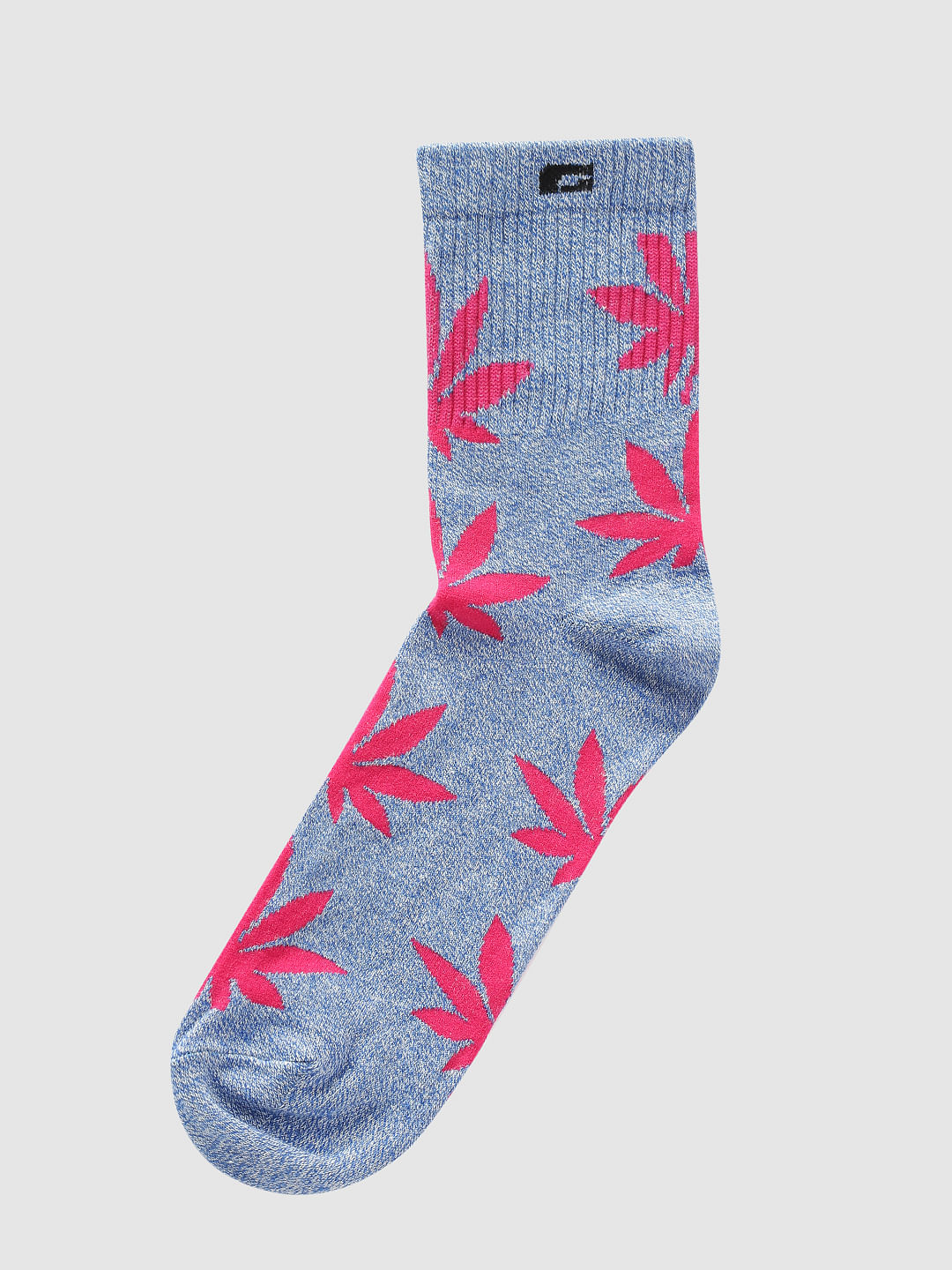 Purple Marijuana Leaf Print Mid Calf Length Socks - ONE