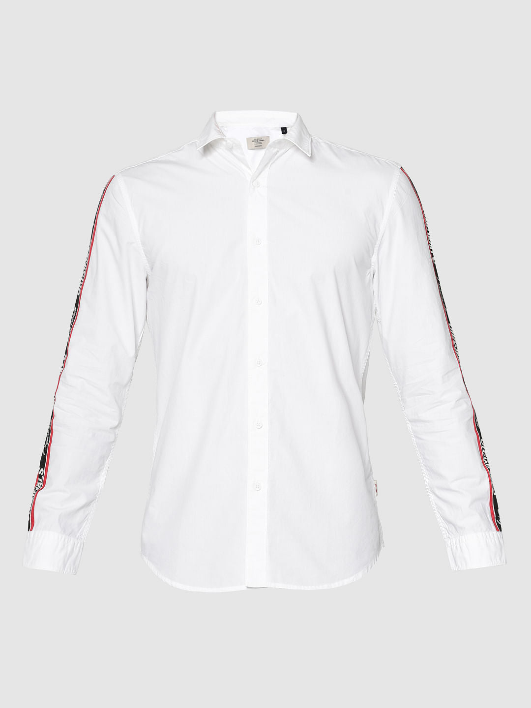 White Side Tape Full Sleeves Shirt