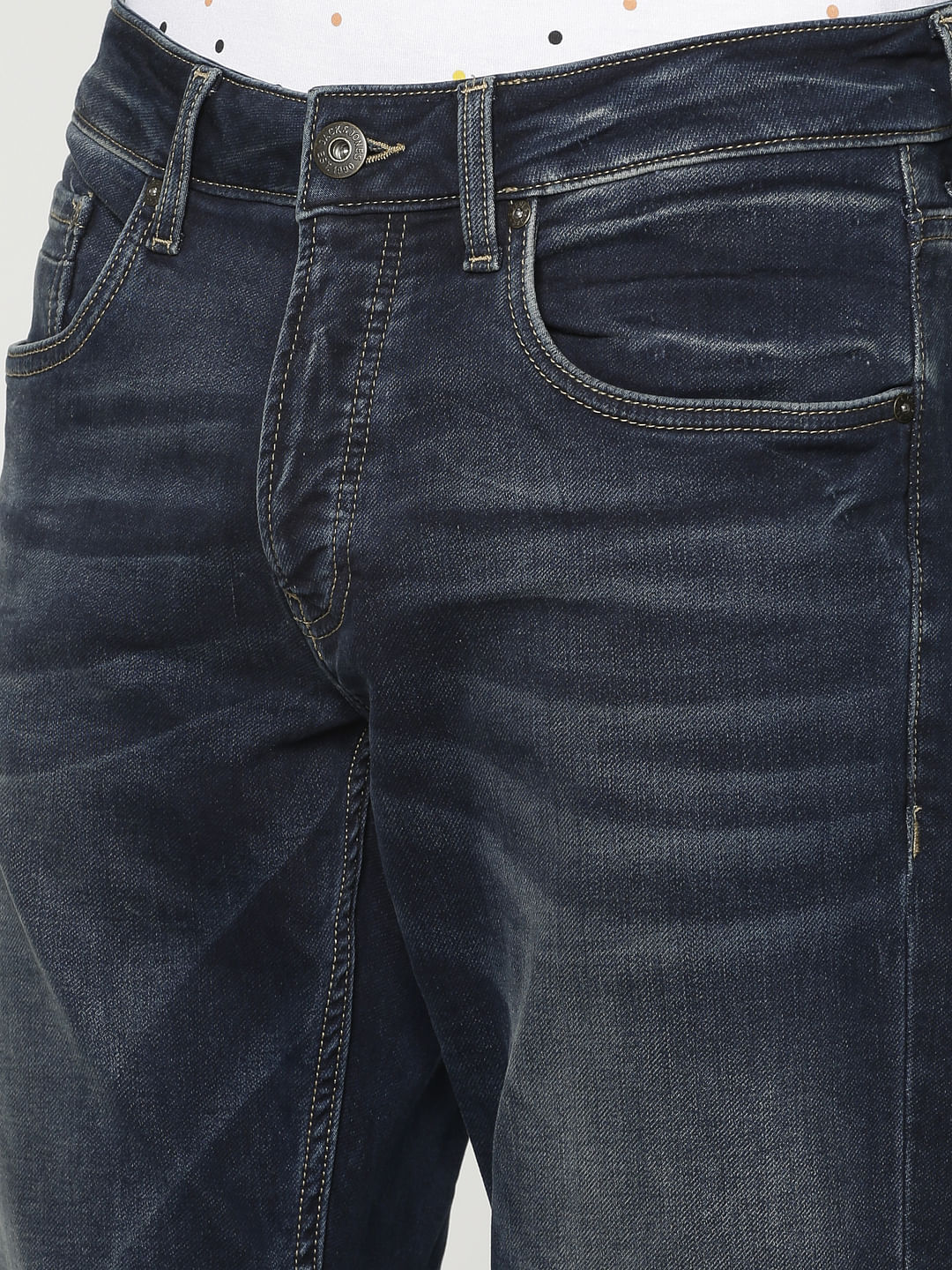 Dark Blue Clark Dobby Regular Fit Jeans