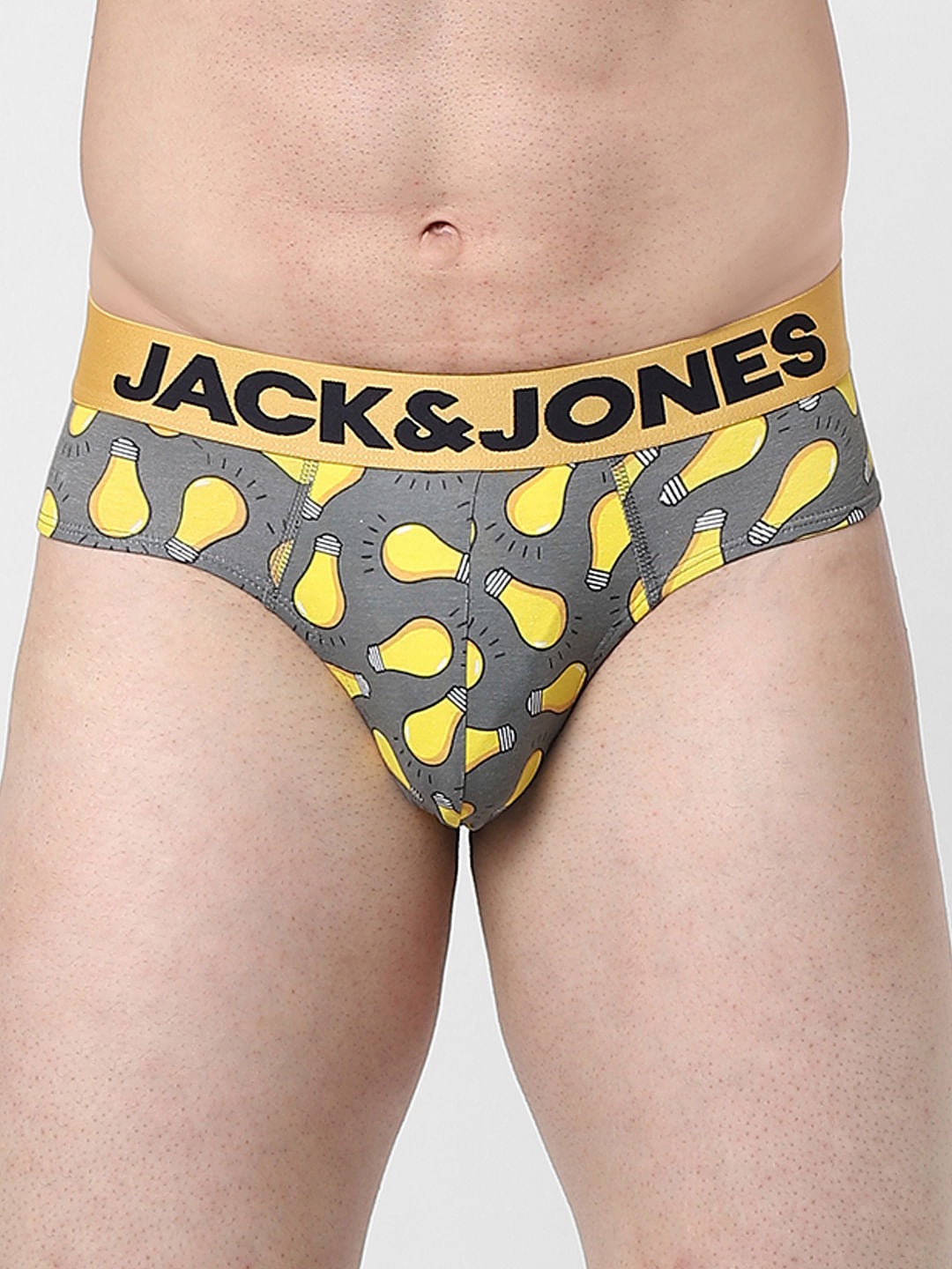 Grey Graphic Print Briefs