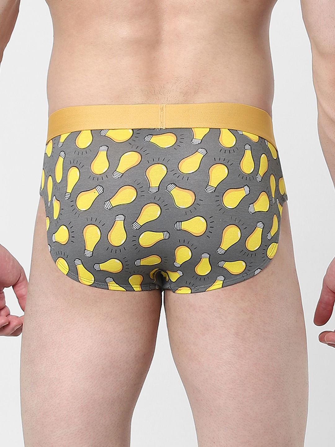 Grey Graphic Print Briefs